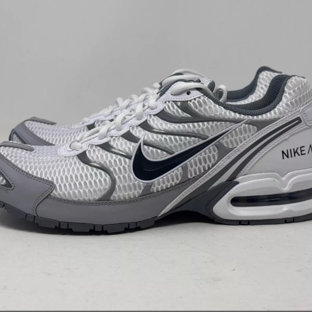 Nike Air Max (worn twice) White and Gray Athletic Shoes with Air Cushioning.